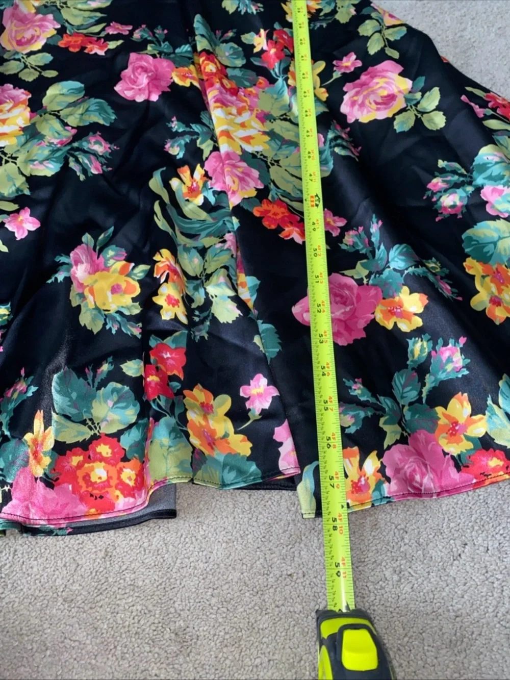 Jump Apparel Prom Gown  Dress 7/8 Black Floral Multi Colored - Picture 8 of 16